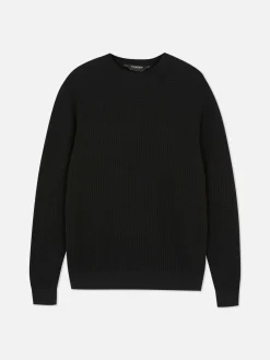 Pullover Und Cardigans|Primark Rundhalspullover Mit Korbstruktur Schwarz