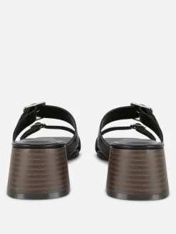 Heels|Primark Sandaletten Mit Blockabsatz Und Schnallenriemen Schwarz