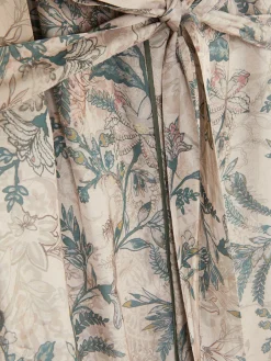 Bademäntel|Primark Satin-Bademantel Mit Blumenmuster Khakifarben