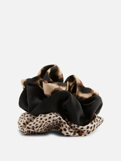 Haarschmuck|Primark Satin-Haargummis Mit Animalprint, 3er-Pack Braun