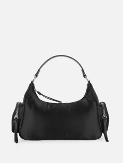 Taschen Und Portemonnaies|Primark Satin-Schultertasche Mit Fächern Schwarz