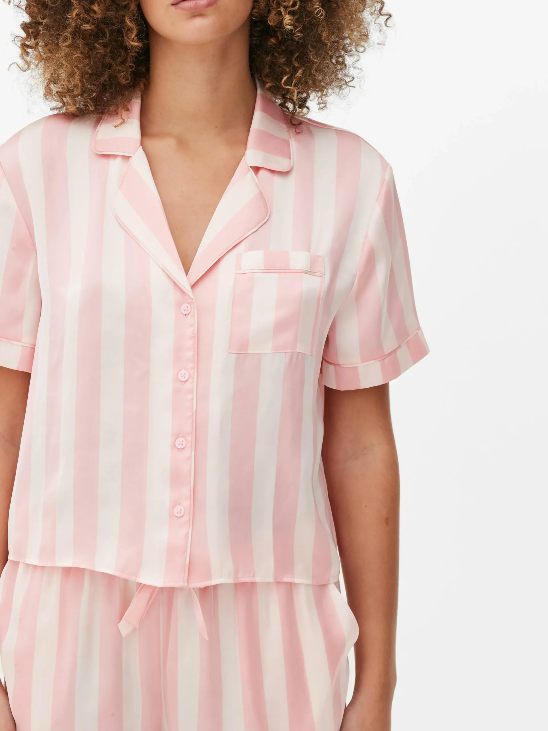 Schlafanzüge|Primark Schlafanzug Aus Satin Mit Top Und Shorts Hellrosa