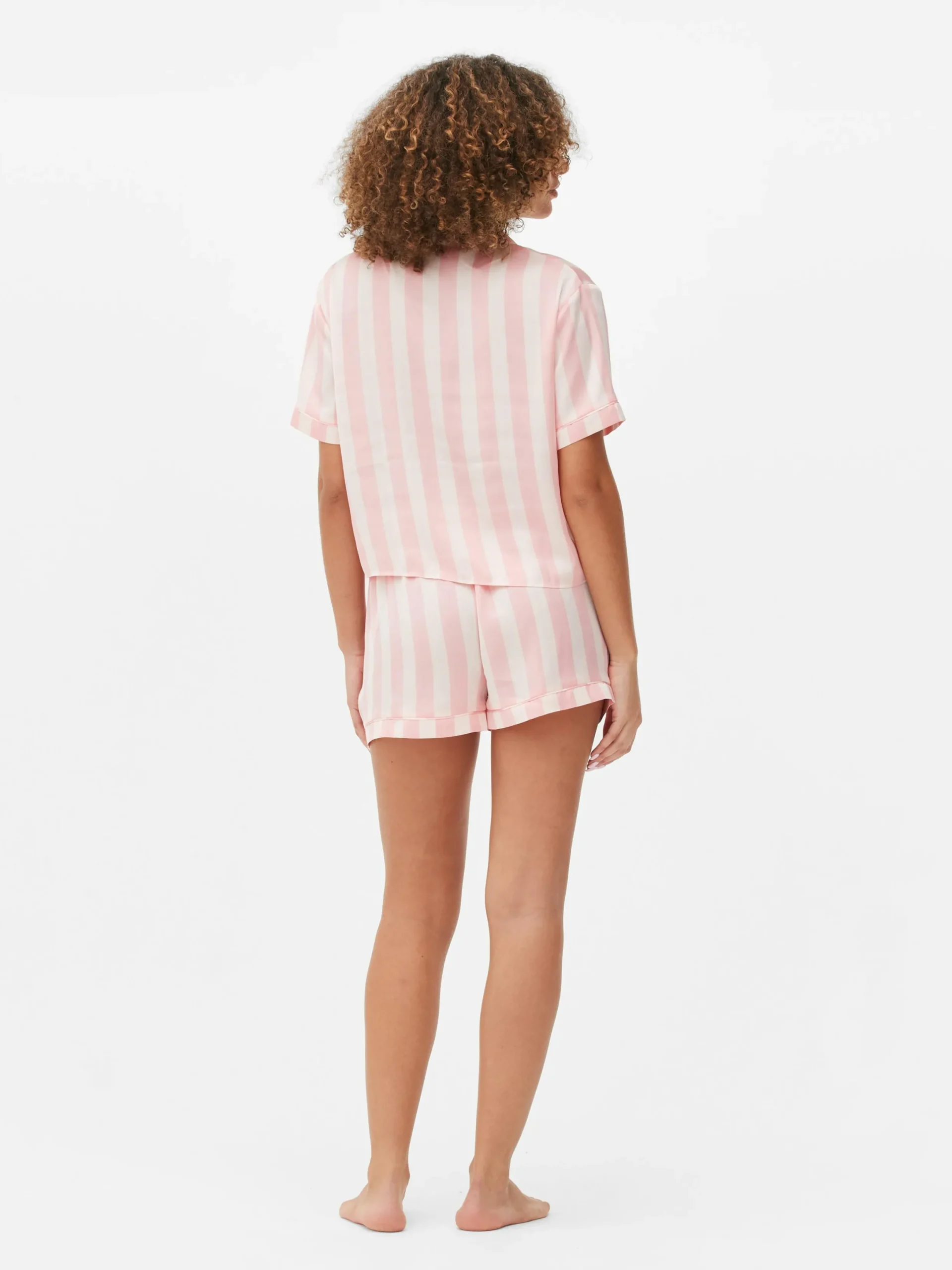 Schlafanzüge|Primark Schlafanzug Aus Satin Mit Top Und Shorts Hellrosa