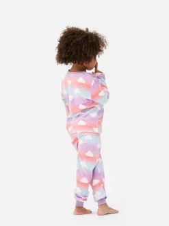 Schlafanzüge Und Nachtwäsche|Primark Schlafanzug Aus Velours Mit Wolken-Design Multi