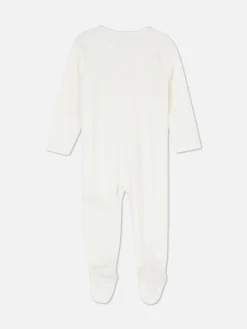 Babygirls Und Strampler|Primark Schlafanzug Aus Velours Mit Schafmotiv Elfenbeinfarben