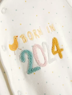 Babygirls Und Strampler|Primark Schlafanzug Mit „Born In 2024“-Schriftzug Weiß