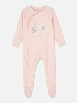 Babygirls Und Strampler|Primark Schlafanzug Mit „Little Sister“-Stickerei Rosa