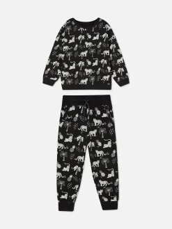 Sets Und Outfits|Primark Schlafanzug Mit Tiermotiven Schwarz