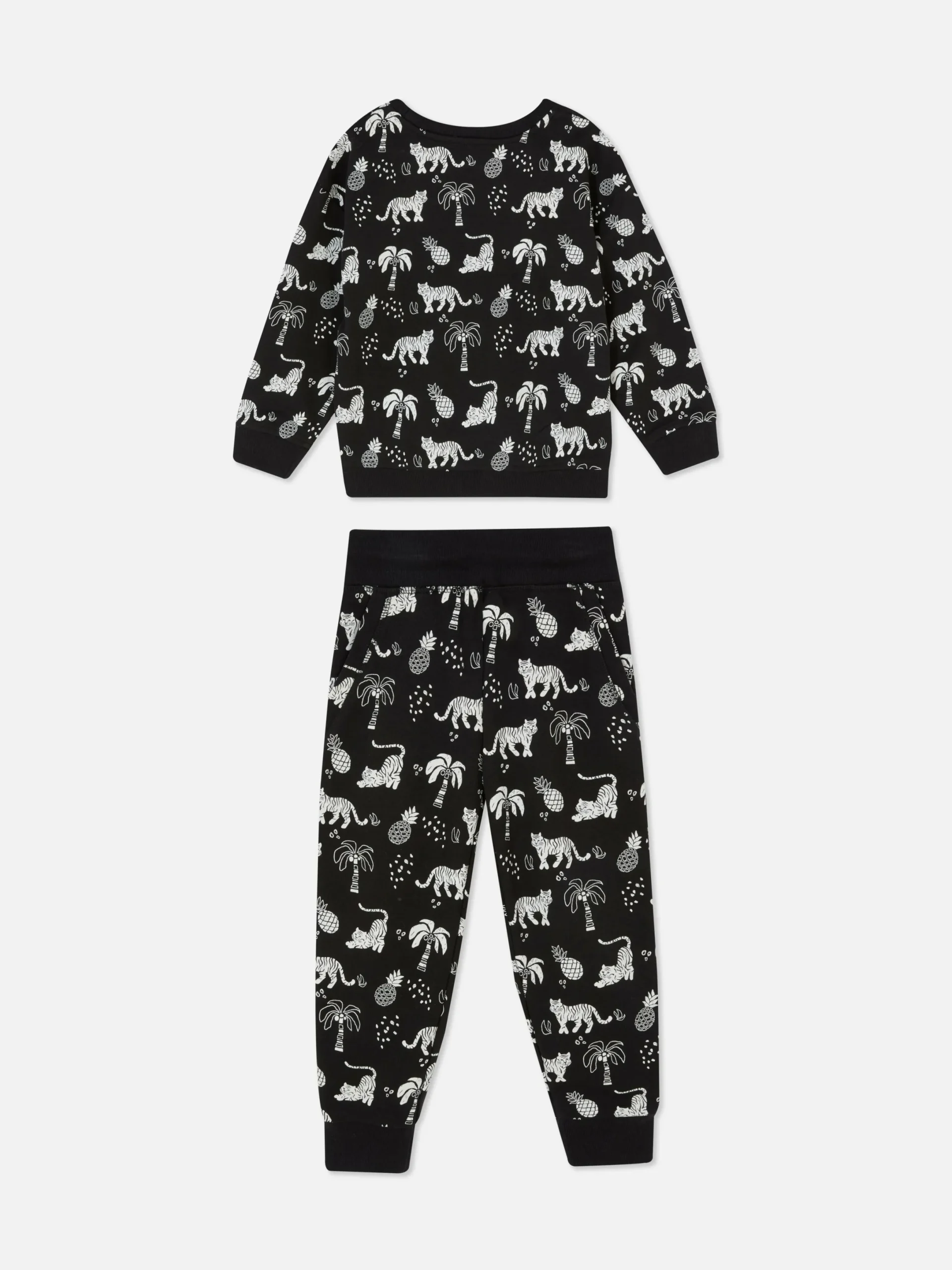 Sets Und Outfits|Primark Schlafanzug Mit Tiermotiven Schwarz