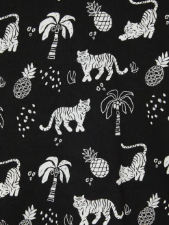 Sets Und Outfits|Primark Schlafanzug Mit Tiermotiven Schwarz