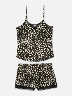 Schlafanzüge|Primark Schlafanzug Mit Trägertop Und Shorts Schwarz/Nude
