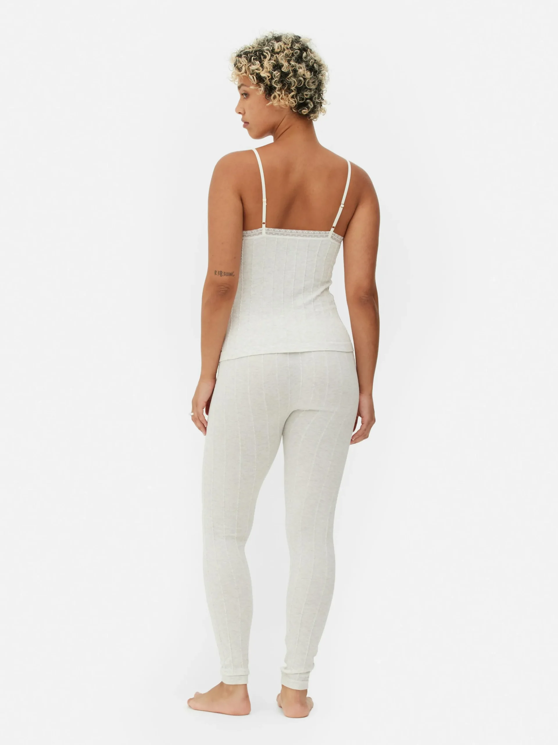 Schlafanzüge|Primark Schlafanzug Mit Trägertop Und Leggings Hellbeige