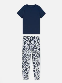 Schlafanzüge|Primark Schlafanzug Mit T-Shirt Und Jogginghose Marineblau
