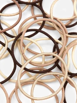 Haarschmuck|Primark Schmale Haargummis, 60er-Pack Braun