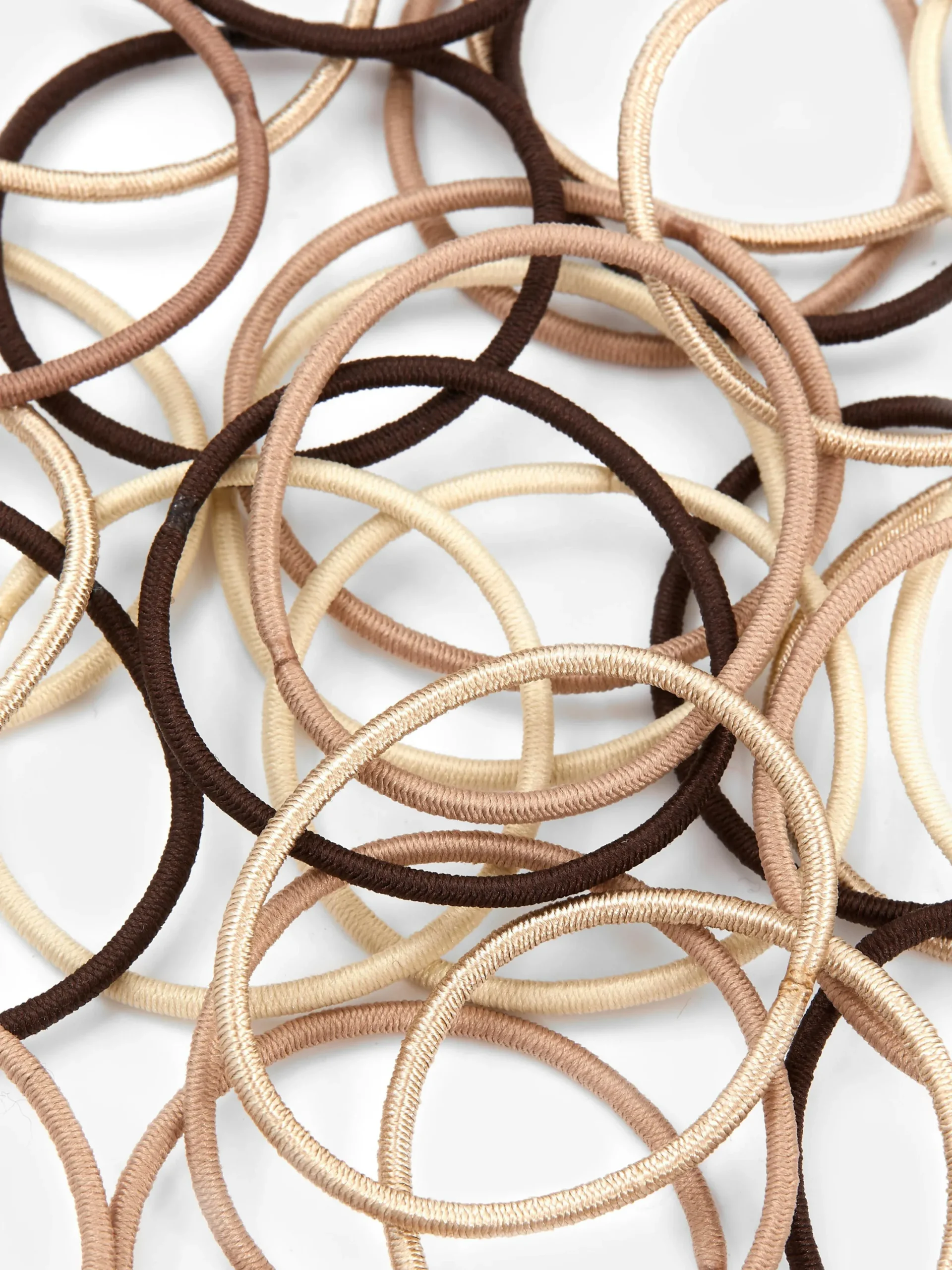 Haarschmuck|Primark Schmale Haargummis, 60er-Pack Braun
