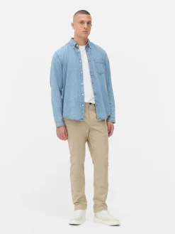 Hosen|Primark Schmale Stretch-Chinohose Steinfarben