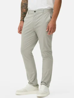 Hosen|Primark Schmale Stretch-Chinohose Hellgrau