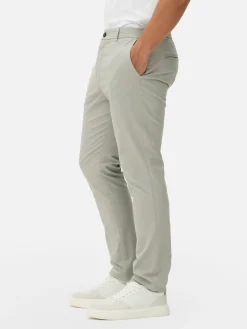 Hosen|Primark Schmale Stretch-Chinohose Hellgrau