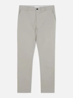 Hosen|Primark Schmale Stretch-Chinohose Hellgrau