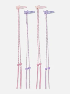Haarschmuck|Primark Schmetterlings-Haarspangen Mit Zopf, 4er-Pack Multi