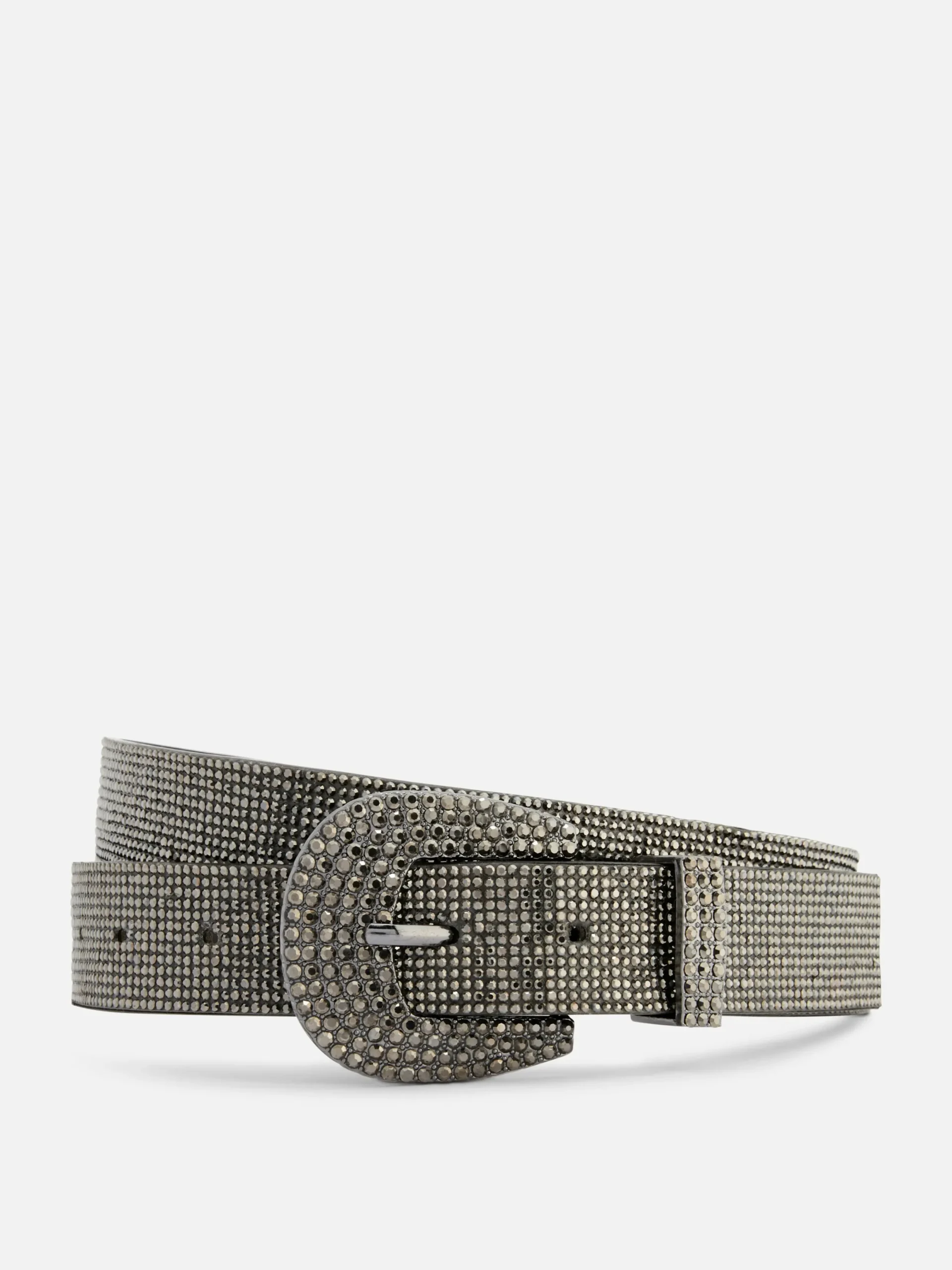 Gürtel|Primark Schnallengürtel Mit Strass Zinngrau