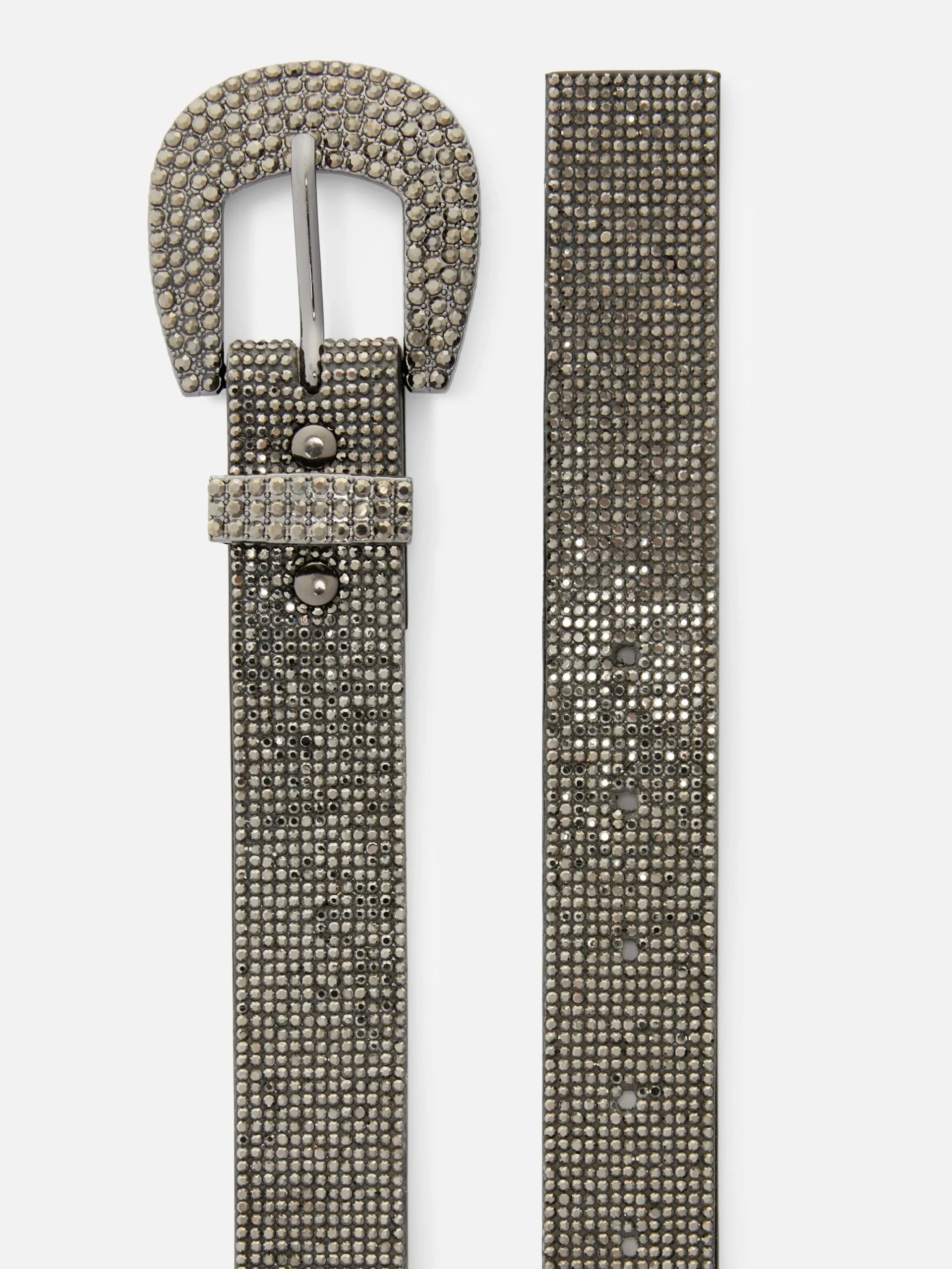 Gürtel|Primark Schnallengürtel Mit Strass Zinngrau