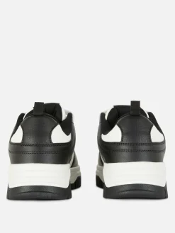 Sneakers|Primark Schnürsneaker Mit Kontrasteinsätzen Schwarz/Weiß