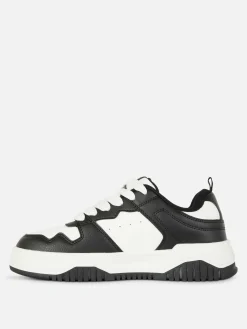 Sneakers|Primark Schnürsneaker Mit Kontrasteinsätzen Schwarz/Weiß