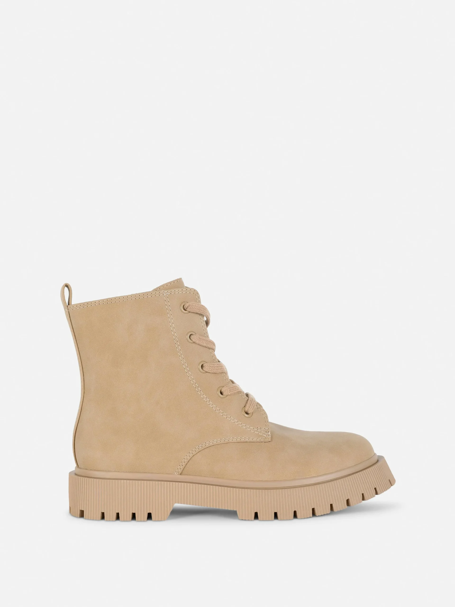 Stiefel Und Gummistiefel|Primark Schnürstiefel In Wildleder-Optik Sandfarben