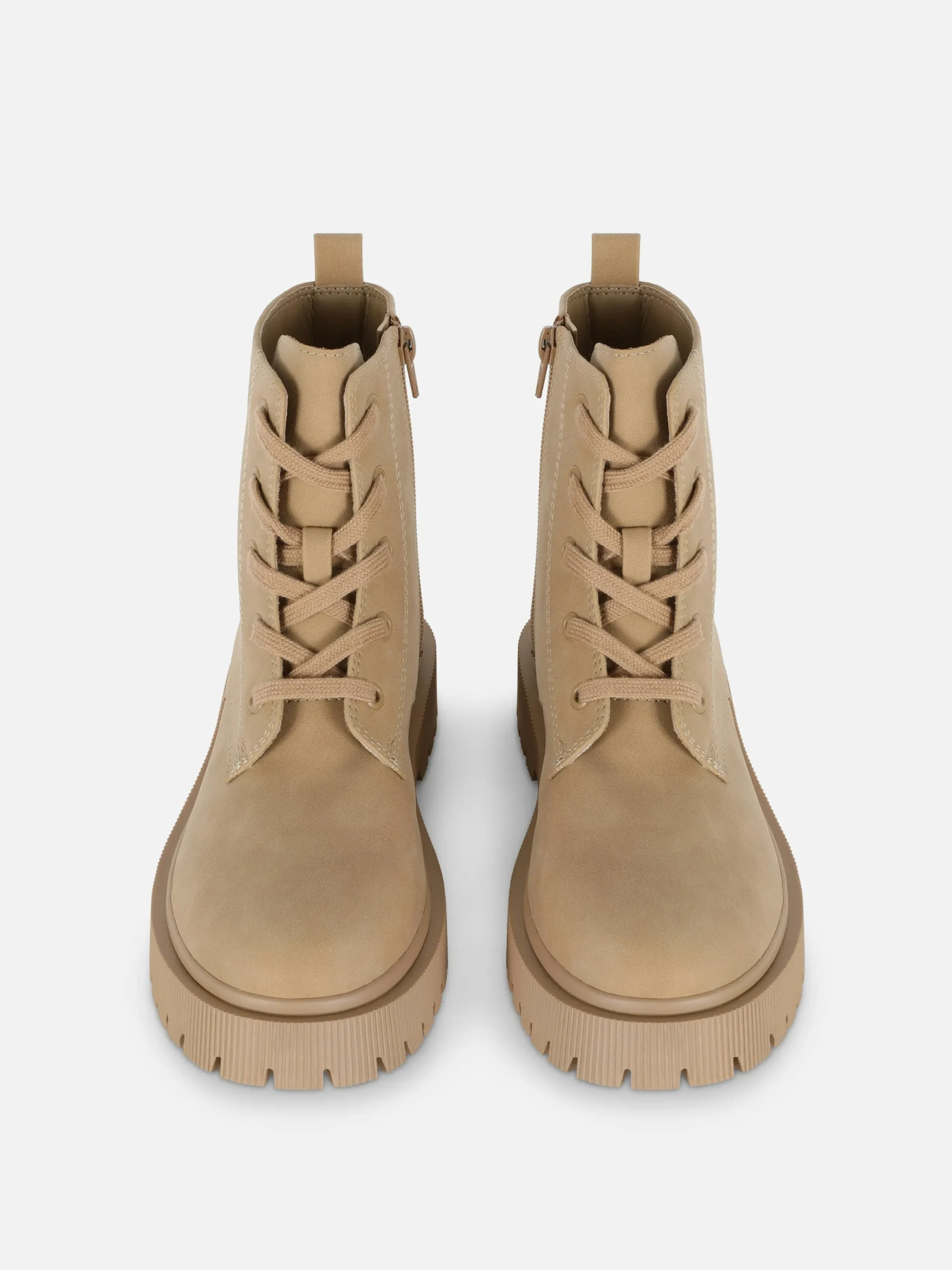 Stiefel Und Gummistiefel|Primark Schnürstiefel In Wildleder-Optik Sandfarben