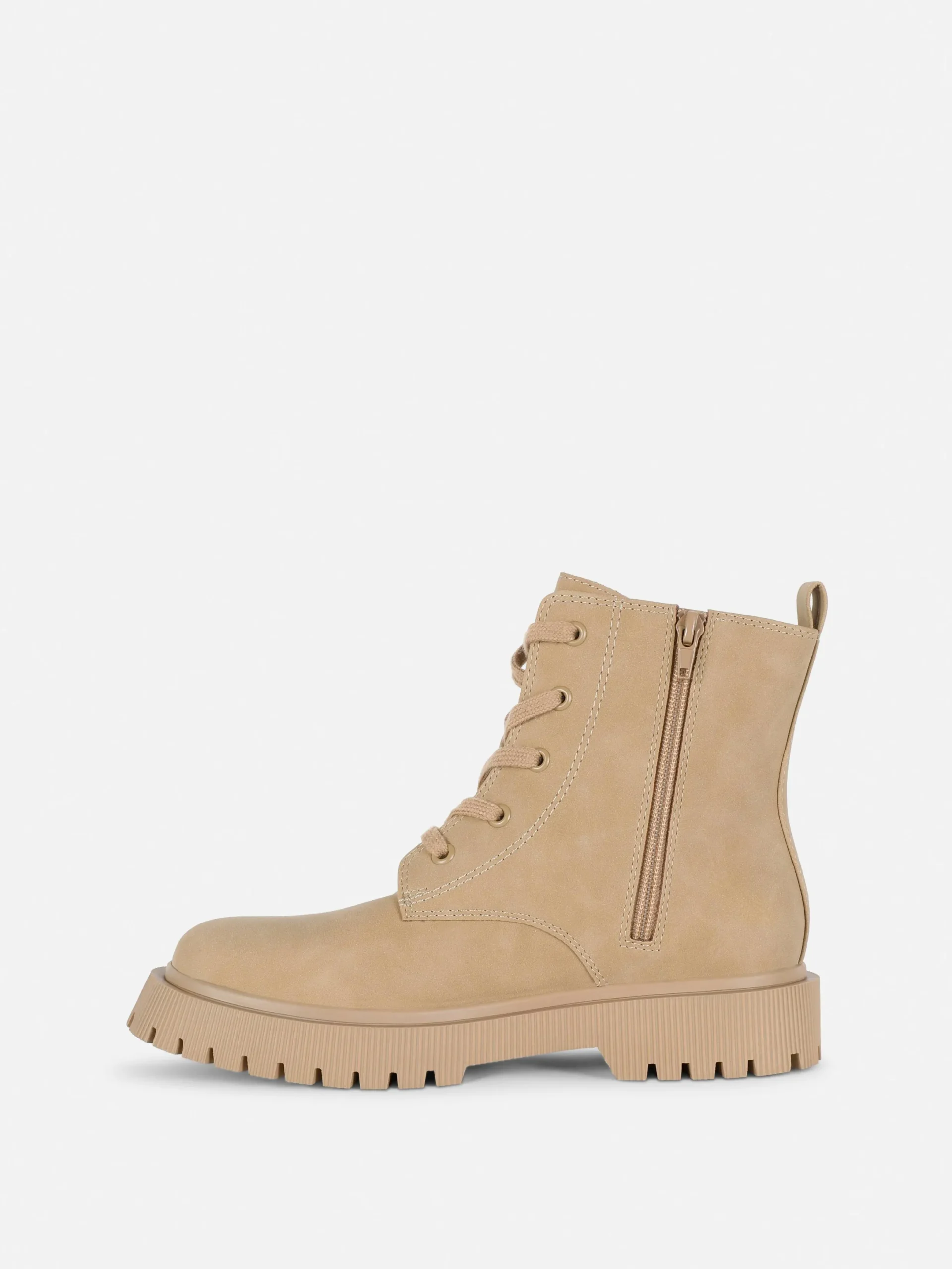 Stiefel Und Gummistiefel|Primark Schnürstiefel In Wildleder-Optik Sandfarben