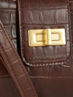 Taschen Und Portemonnaies|Primark Schultertasche In Kroko-Optik Braun