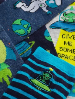 Socken|Primark Söckchen Mit Weltraumgrafik, 5er-Pack Marineblau