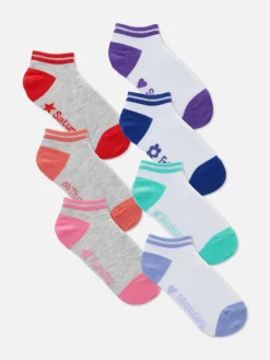 Socken Und Strumpfhosen|Primark Söckchen Mit Wochentagen, 7er-Pack Weiß