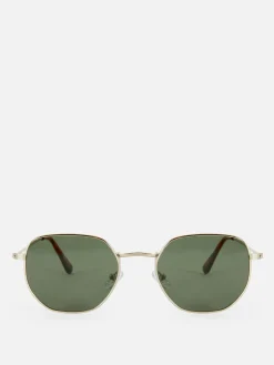 Sonnenbrillen|Primark Sechseckige Sonnenbrille Mit Metallrahmen Grün