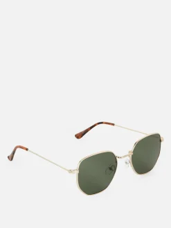 Sonnenbrillen|Primark Sechseckige Sonnenbrille Mit Metallrahmen Grün