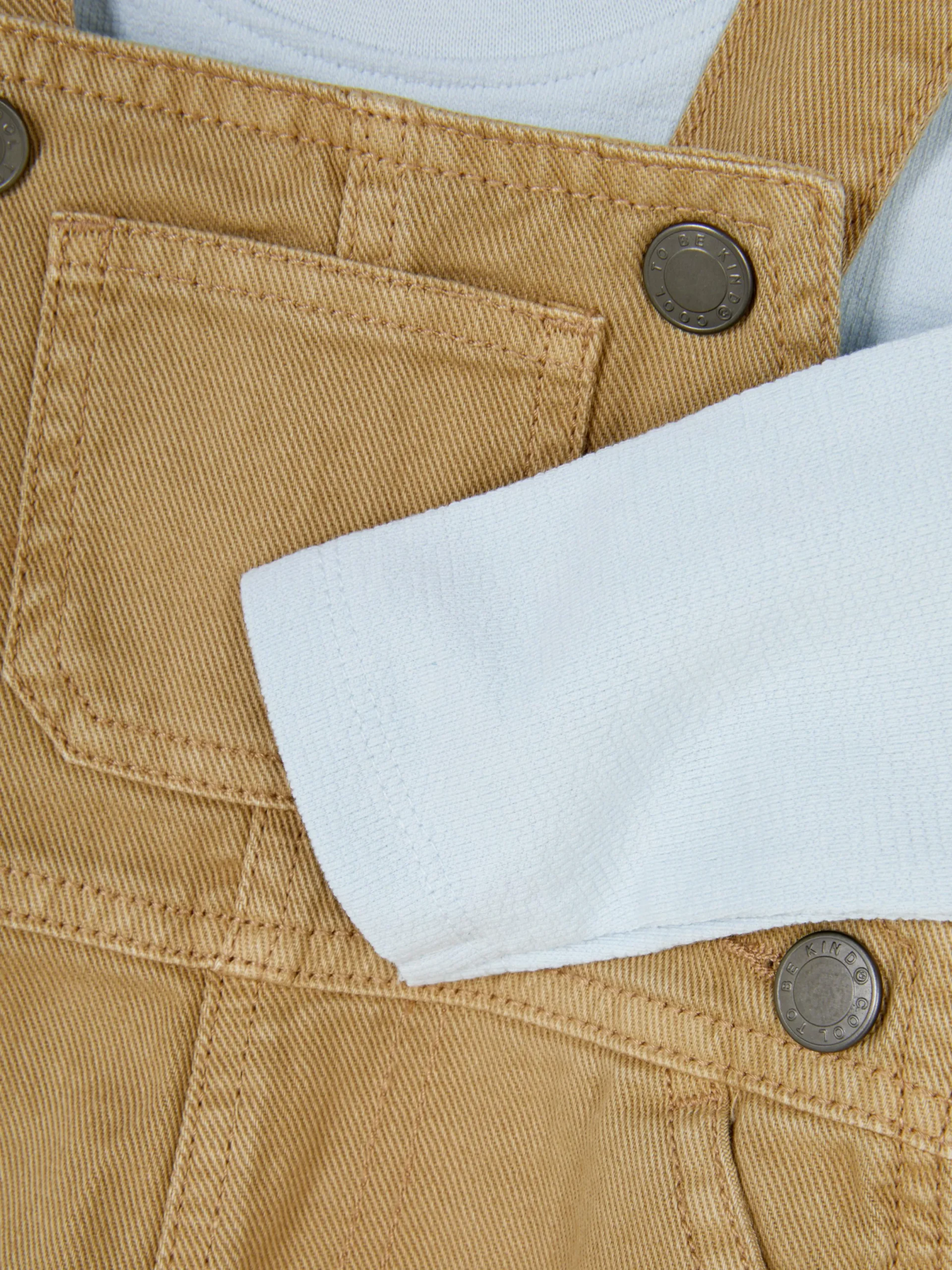 Sets Und Outfits|Primark Set Aus Langarmshirt Und Latzhose Steinfarben