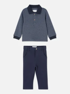 Sets Und Outfits|Primark Set Aus Poloshirt Und Hose Marineblau