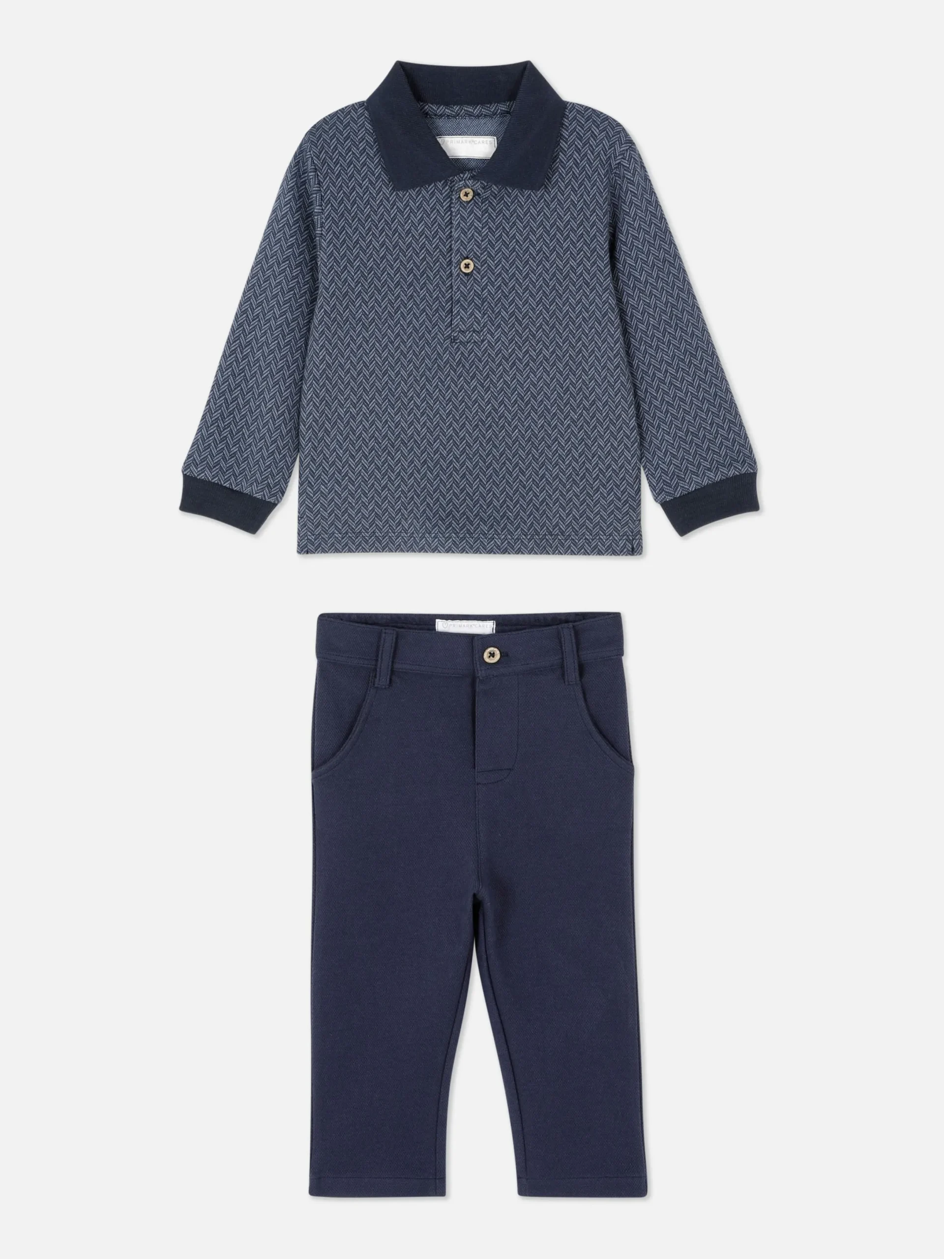Sets Und Outfits|Primark Set Aus Poloshirt Und Hose Marineblau