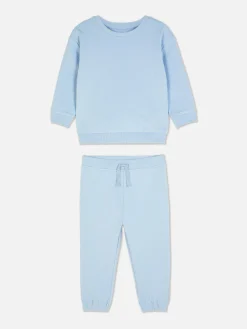 Sets Und Outfits|Primark Set Aus Strukturiertem Sweatshirt Und Jogginghose Blau
