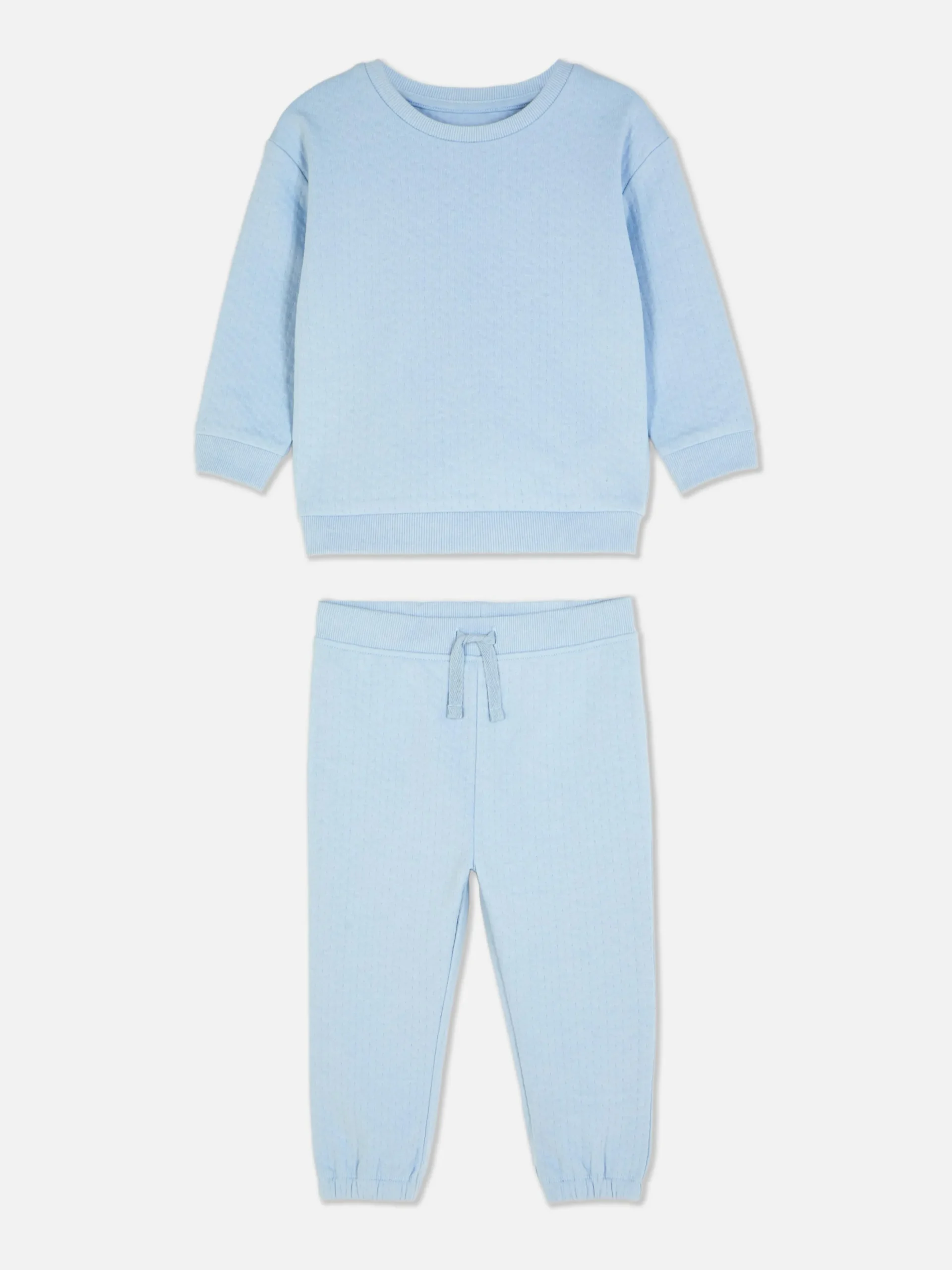 Sets Und Outfits|Primark Set Aus Strukturiertem Sweatshirt Und Jogginghose Blau