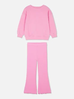 Sets Und Outfits|Primark Set Aus Sweatshirt Und Ausgestellter Leggings Rosa