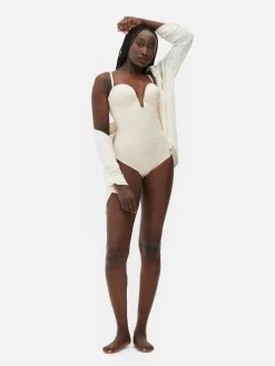 Shapewear|Primark Shapewear-Body Mit Körbchen Und Tiefem Ausschnitt Austerfarben