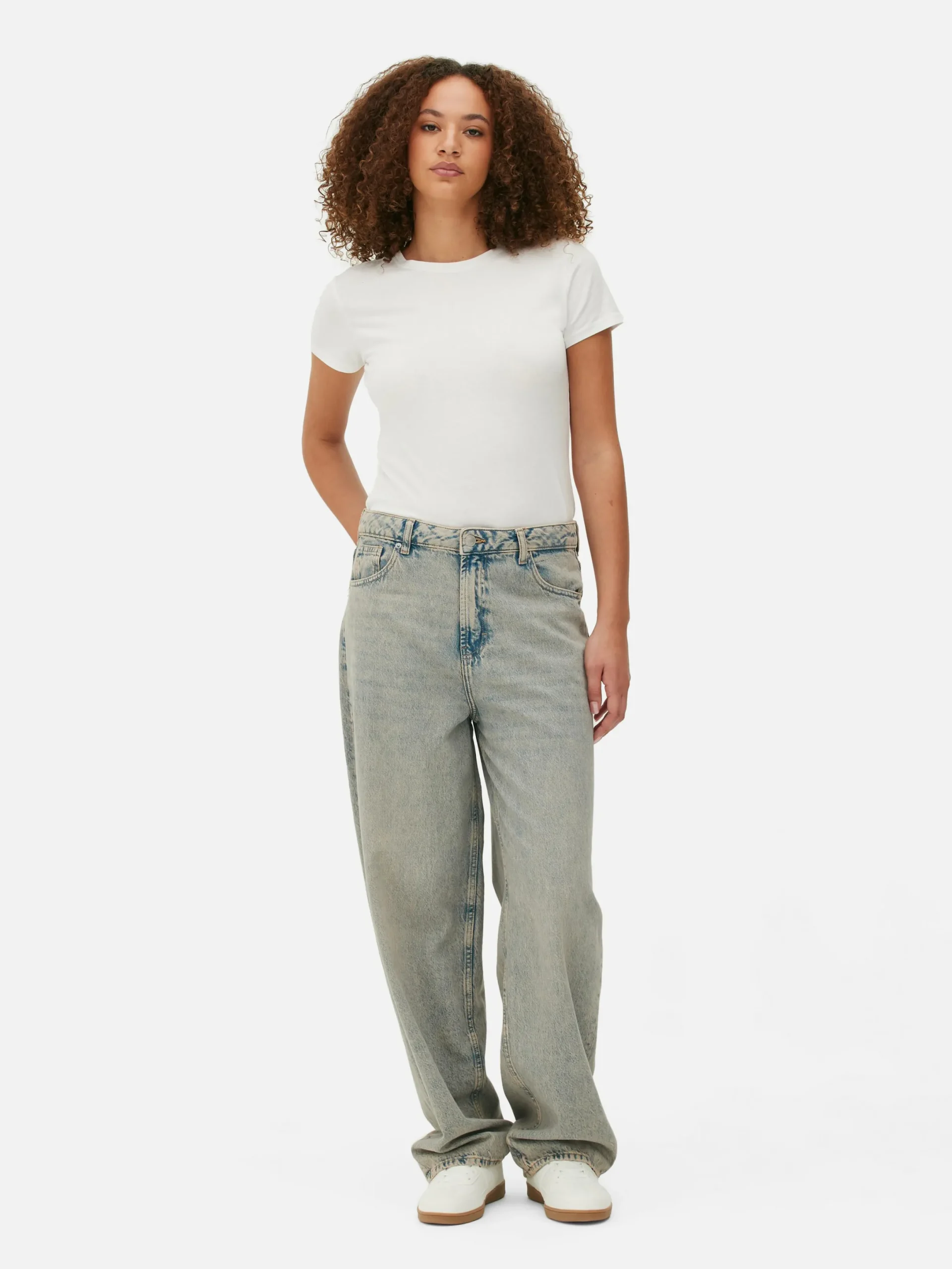 Jeans|Primark Skater-Jeans Im Used-Look Hellblau