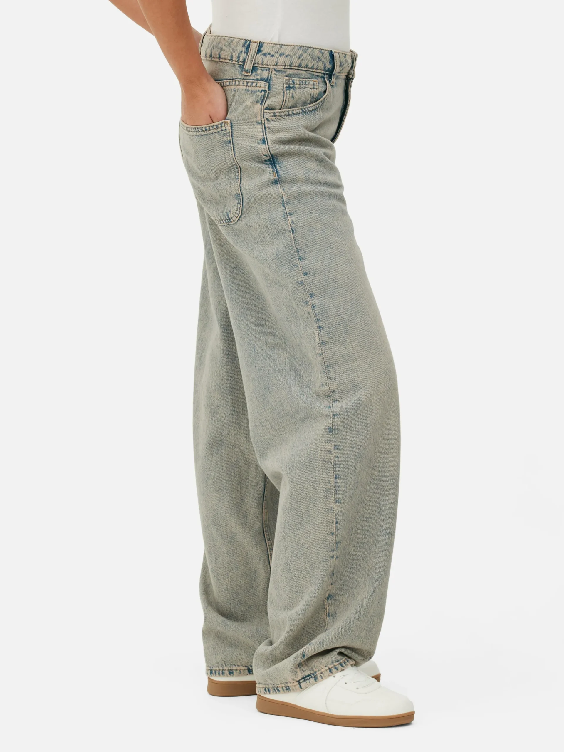 Jeans|Primark Skater-Jeans Im Used-Look Hellblau