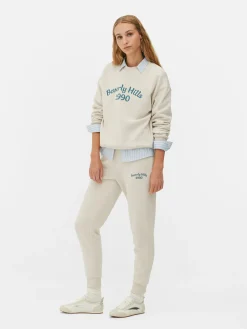 Jogginghosen|Primark Skinny-Fit-Jogginghose Mit Grafik Cremefarben