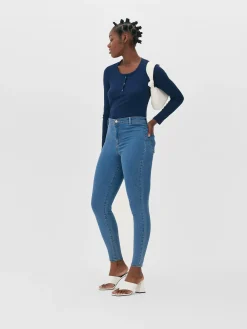 Denim|Jeans|Primark Skinny-Jeans Mit Mittelhohem Bund Mittelblau