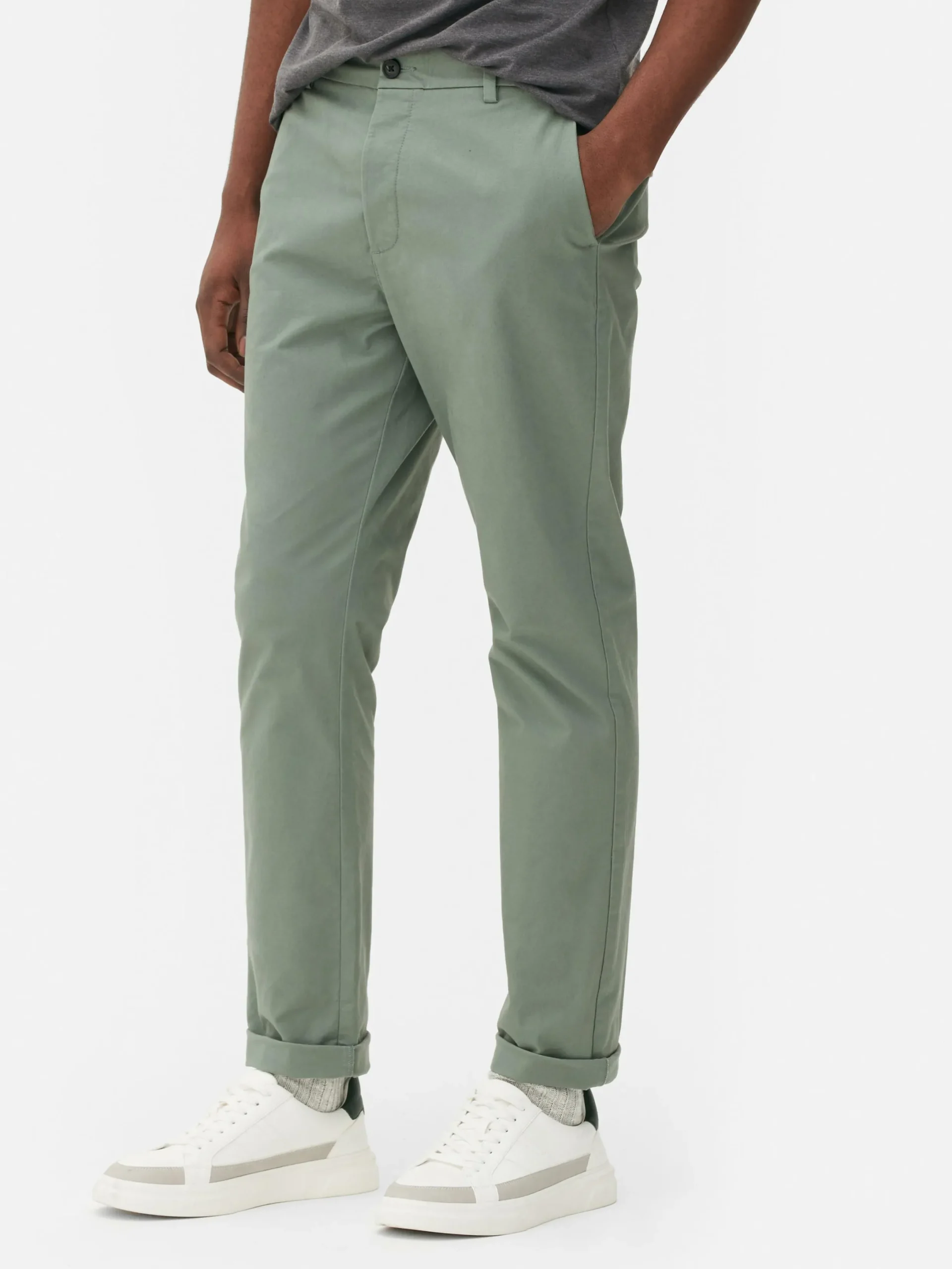 Hosen|Primark Slim-Fit-Chinohose Mit Stretchanteil Hellgrün