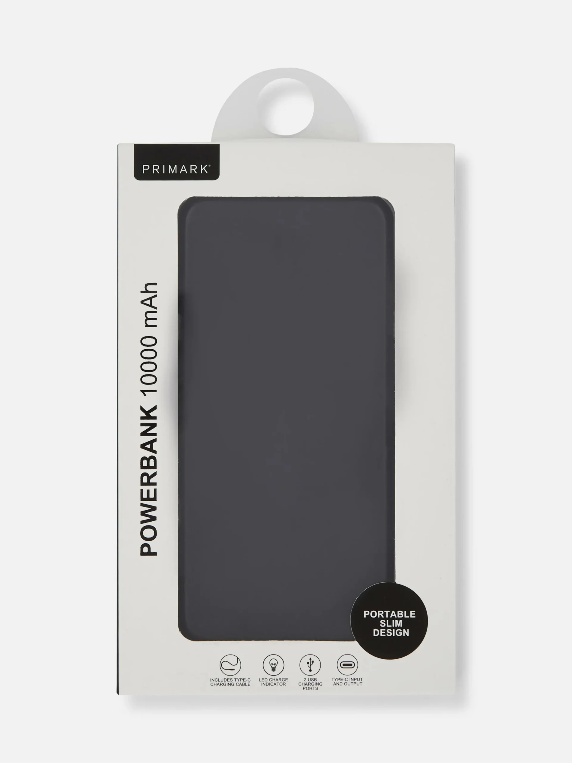 Ladegeräte|Primark „Slimline“ Powerbank, 10.000 MAh Schwarz