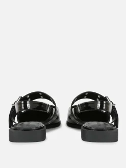 Flache Schuhe|Primark Slingback-Ballerinas Mit Schnalle Schwarz